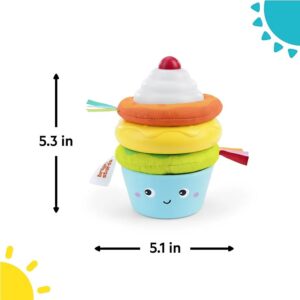 Bright Starts Treat Torre de Juguete apilable con mordedor en Forma de Cupcake y Donut para motricidad Fina, Unisex, a Partir de 6 Meses