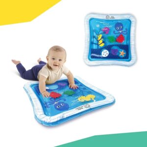 Baby Einstein Tapete de juego acuático de pulpo, línea de relleno de seguridad, actividad boca abajo y juguete sensorial para bebés recién nacidos en adelante, color azul