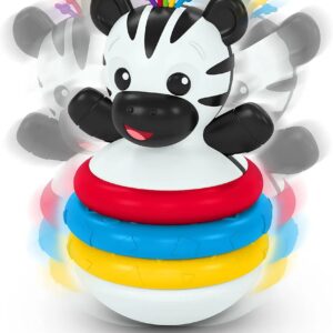Baby Einstein Stack & Wobble Zen - Juguete mordedor sin BPA para el aprendizaje de causa y efecto, bebés a partir de 3 meses