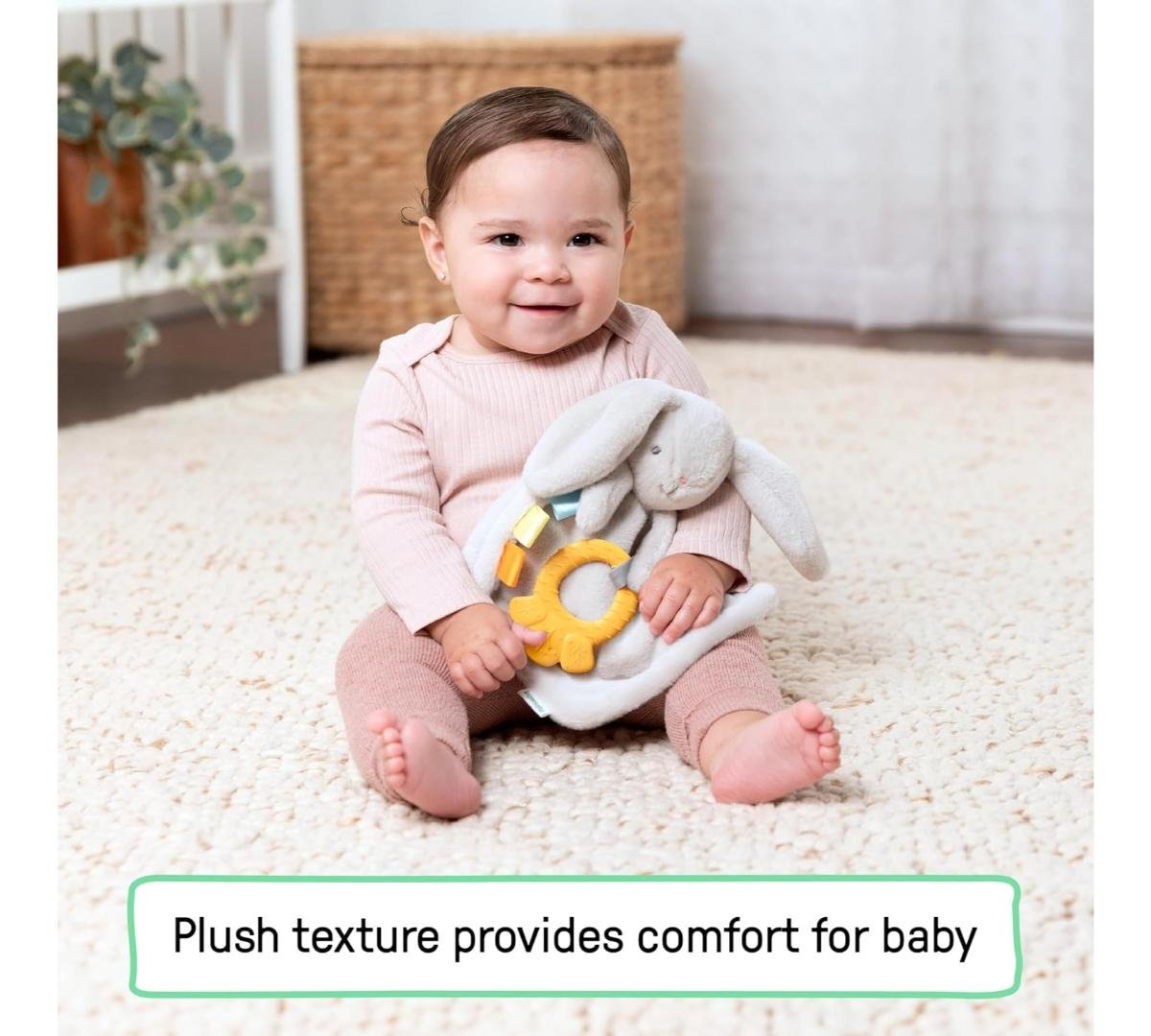 Ingenuity Cozy Sylvi Plush Lovey Baby - Mordedor para calmar las encías, autolavante, conejo de peluche, a partir de 0 meses - Imagen 2
