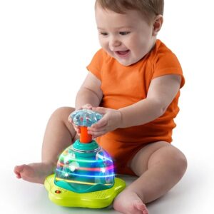 Bright Starts Juguete giratorio, de presionar y brillar, de causa y efecto, musical para bebés, a partir de 6 meses+