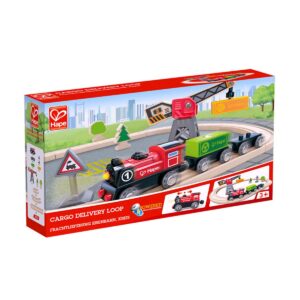 Tren a Pila de Juguete con Circuito de Vías de Carga y Descarga Hape