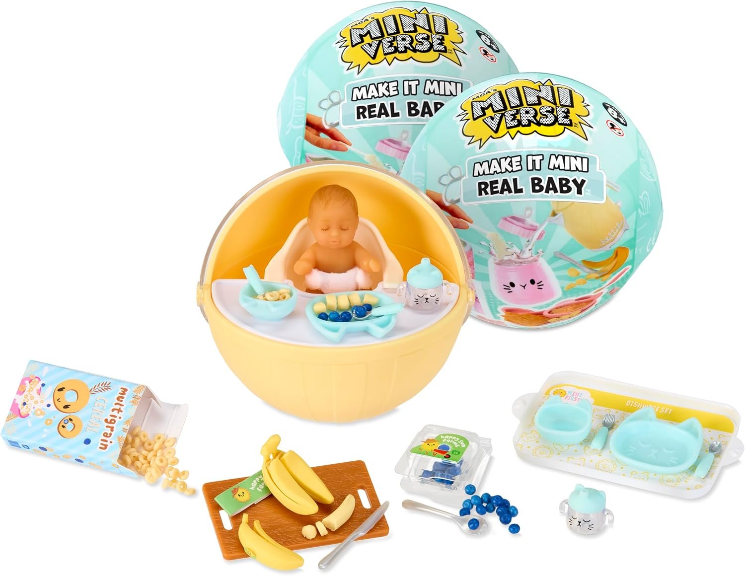 Make It Mini Real Baby Make It Mini Alimento para bebés (paquete de 2) Mini coleccionables - Embalaje misterioso ciego, bricolaje, realista, juego y accesorios, réplica de alimentos, juguete para niñas, regalos para mayores de 8 años, no comestible