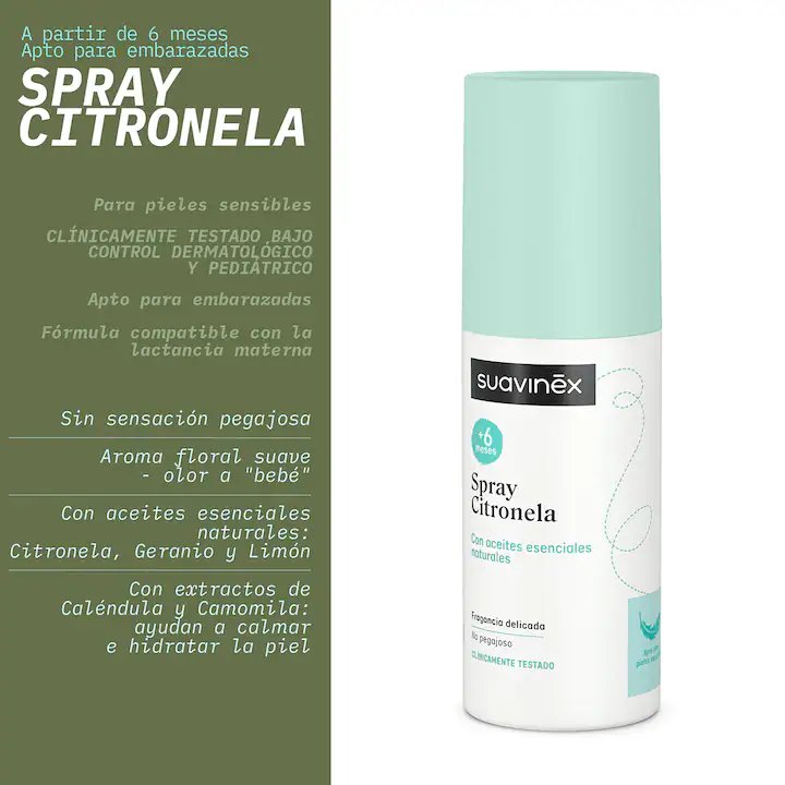 Spray Citronela Bebés Suavinex +6 Meses 100ml Blanco - Imagen 2