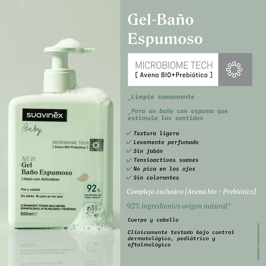 Gel champú espumoso Suavinex 500 ml - Imagen 3