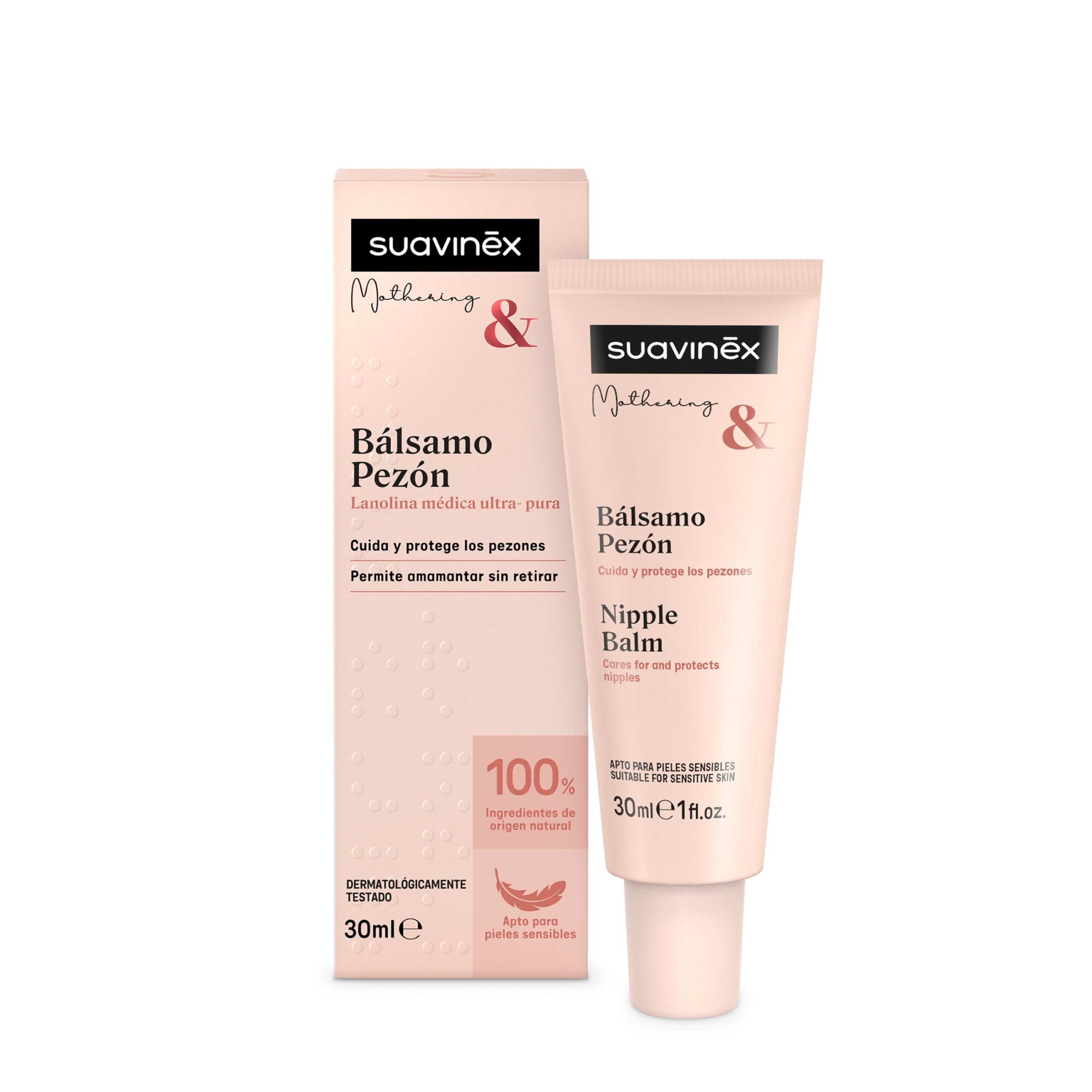 Suavinex Crema para pezones. Bálsamo para la lactancia, Lanolina ultrapura, 30 ml