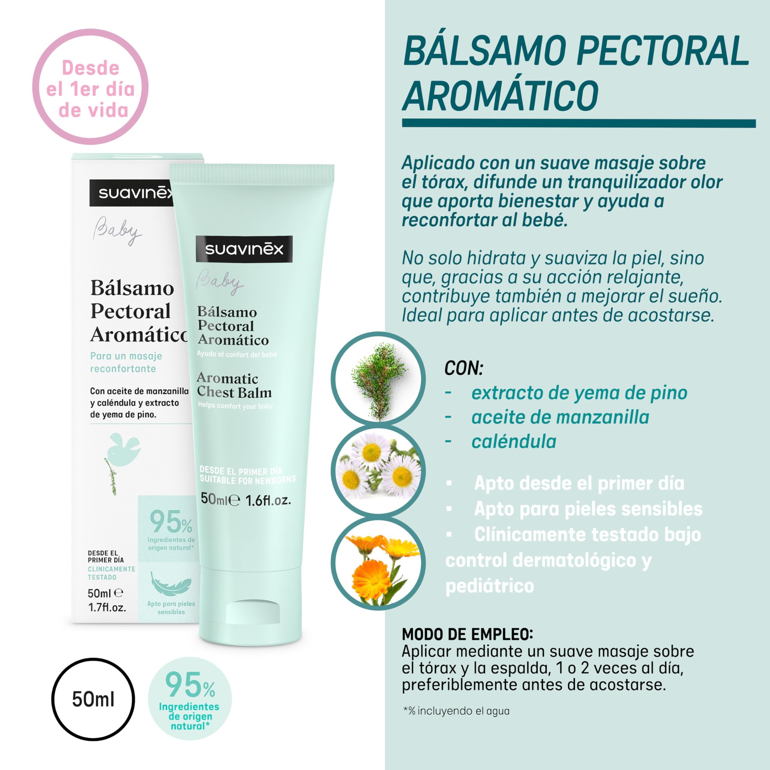Bálsamo aromático para el pecho, para bebés, recién nacidos y niños, 50 ml. - Imagen 2