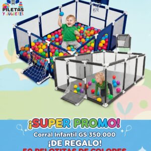 Corral pelotero con 50 pelotitas de regalo