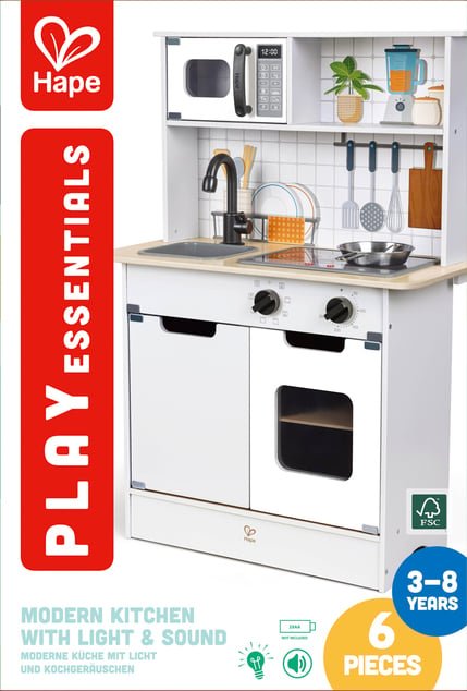 Cocina de juguete de madera Hape con efectos de luz y sonido