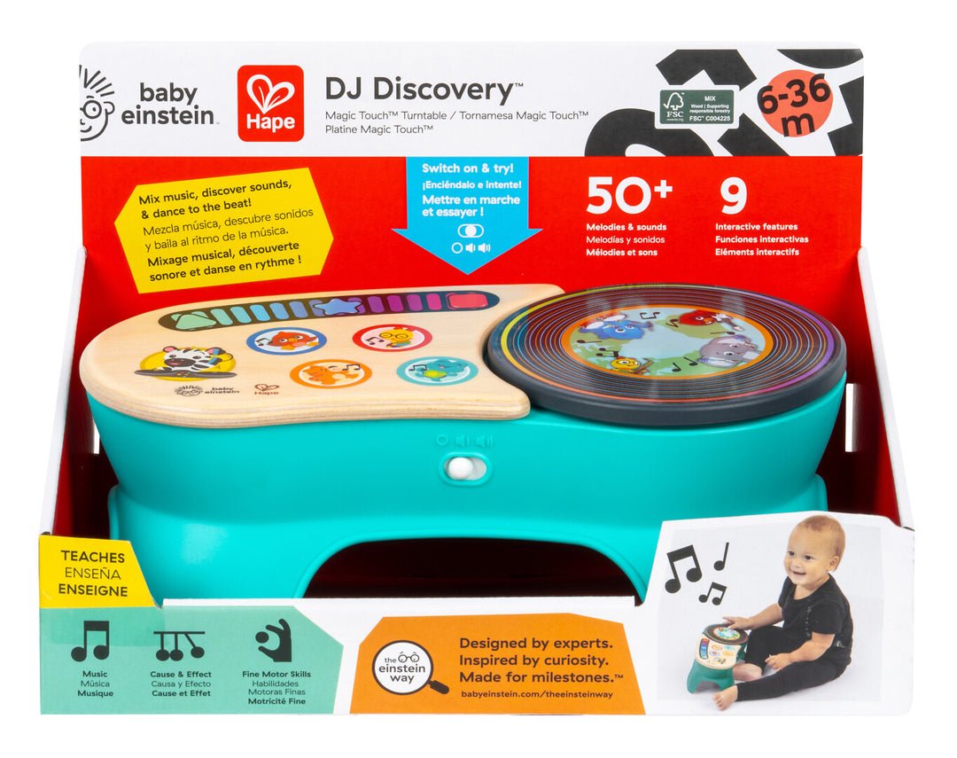 Baby Einstein + Tocadiscos de juguete musical Hape DJ Discovery