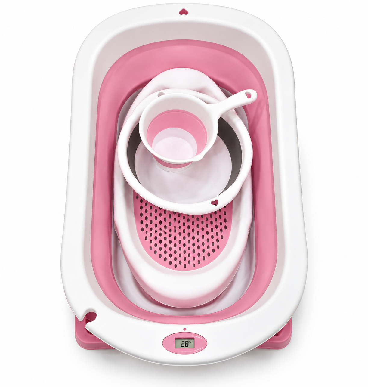 Bañera Plegable para bebé con Termómetro y accesorios